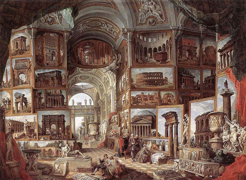 Giovanni Paolo Pannini Picture gallery with views of ancient Rome china oil painting image